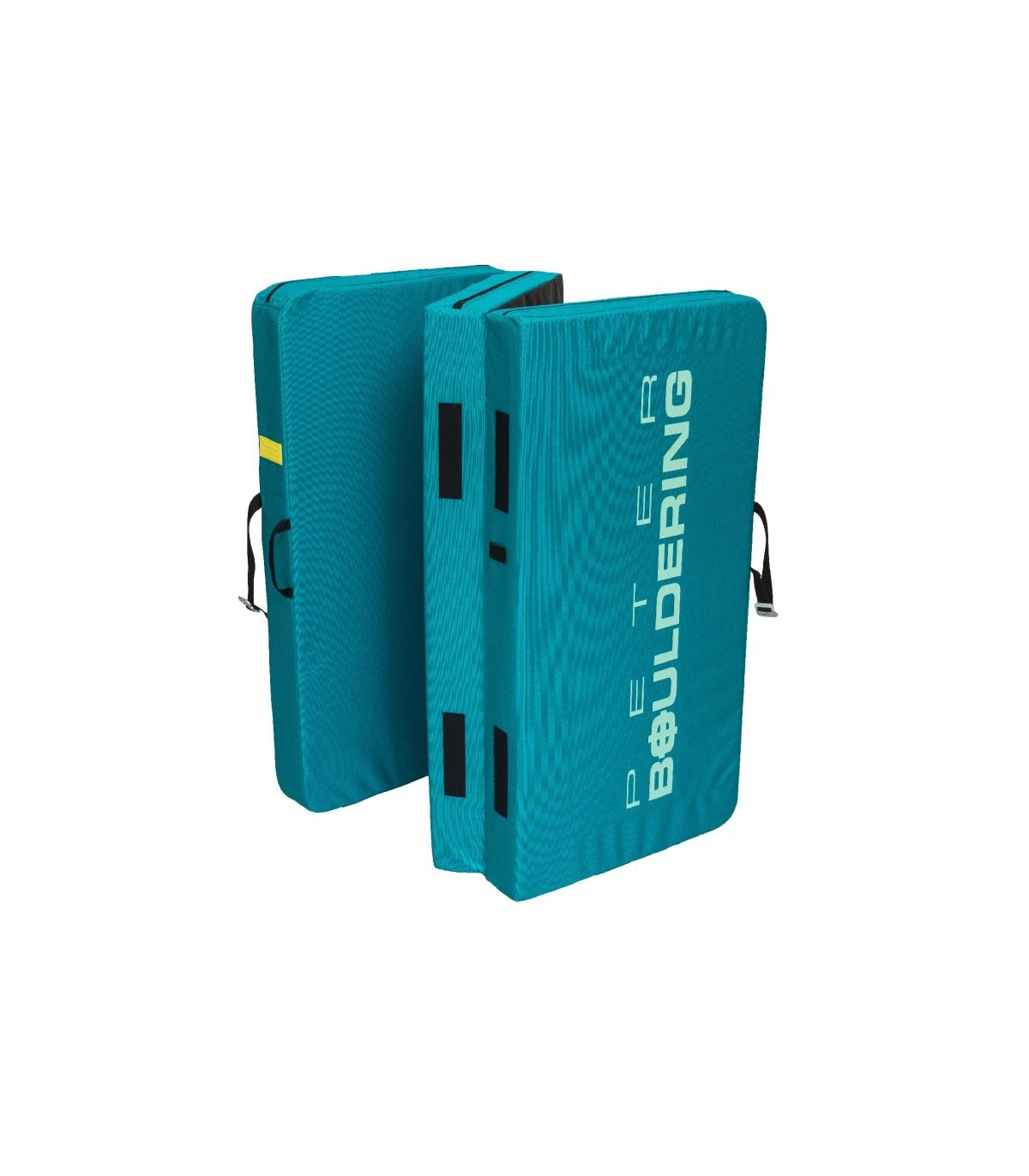Peter bouldering Fatman crashpad grey