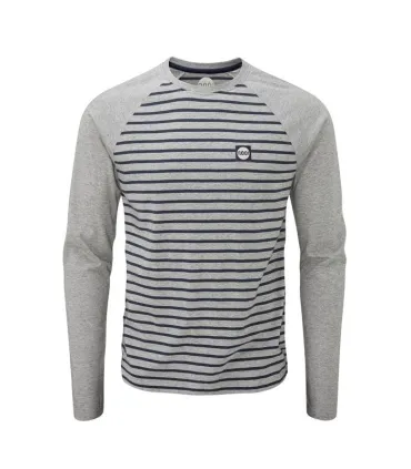 Moon Men’s Striped Long Sleeve Grey Marl/Indigo S-XL